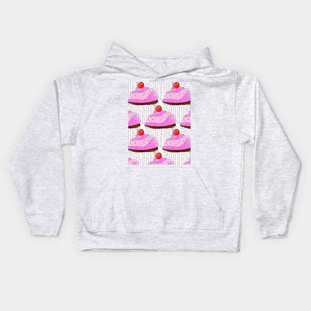 SPRINKLE Cupcake Lover Pattern - Cute Cupcake Art Kids Hoodie by SartorisArt1